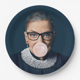 Prato De Papel Ruth Bader Ginsburg Soprando Chiclete Rosa