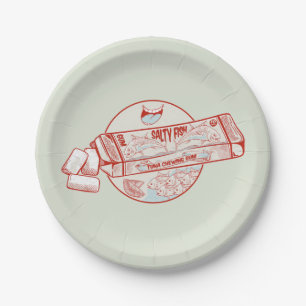 Prato De Papel Sabor de peixe engraçado para o atum com goma de m