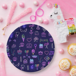 Prato De Papel Saco de Presente de Aniversário da Princesa | Saco