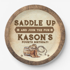 Prato De Papel Saddle Country Western Birthday