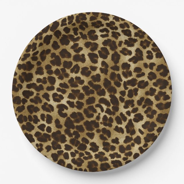 Prato De Papel Safari Animal Print Leopard Chita (Frente)