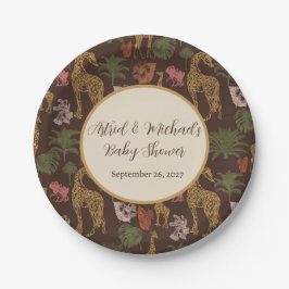 Prato De Papel Safari Giraffe & Palm Leaves Festa de Chá de frald