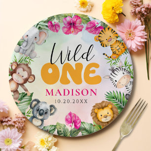 Prato De Papel Safari Wild One 1rua Aniversário