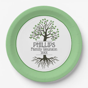Prato De Papel Sage Green Family Tree Family