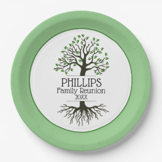 Prato De Papel Sage Green Family Tree Family