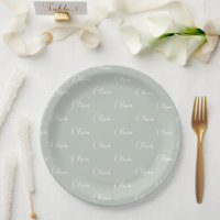Sage Green Girly Elegant Name Personalizado