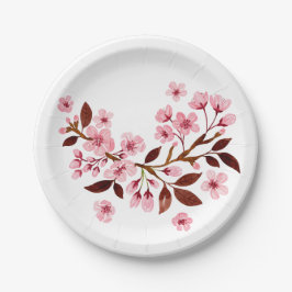 Prato De Papel Sakura Rosa