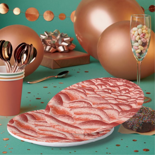 Prato De Papel Salmão e Peach Rockscape (Múltiplo)