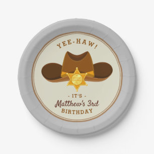 Prato De Papel Saloon Birthday Wild West Party Boys Teme