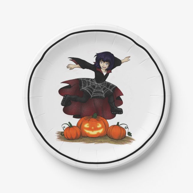 Prato De Papel Saltando Hazel-Halloween (Frente)