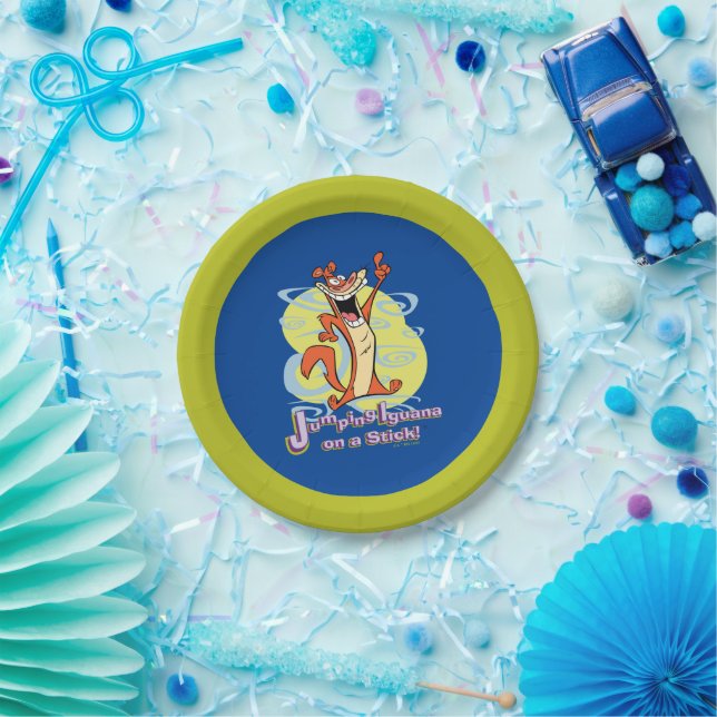 Prato De Papel Saltando Igauna em um Stick!™ (Festa)