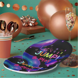 Prato De Papel Saltar Trampoline festa de aniversário de menina c