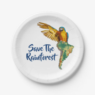 Prato De Papel Salvar A Floresta Tropical