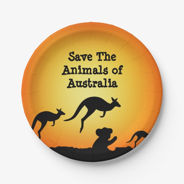 Prato De Papel Salvar os animais da Austrália (Frente)