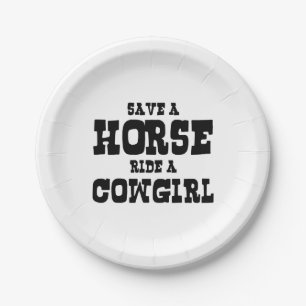 PRATO DE PAPEL SALVE UMA CAVALEIRA DE CAVALO UMA GAROTA