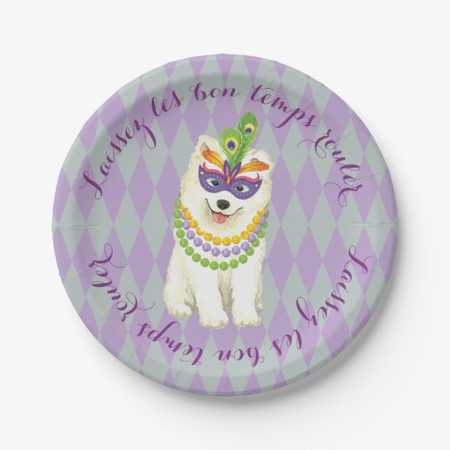 Prato De Papel Samoyed do carnaval (Frente)