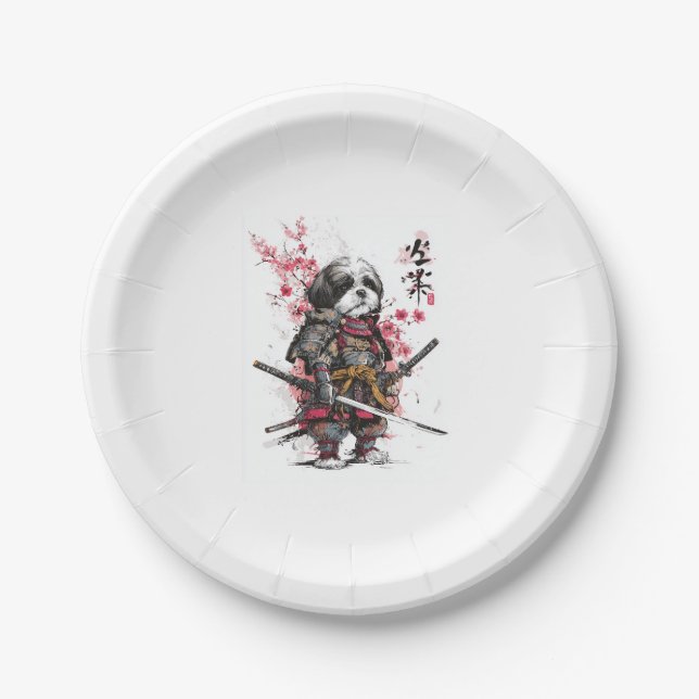 Prato De Papel Samurai Shih Tzu � Epic Guerreiro (Frente)