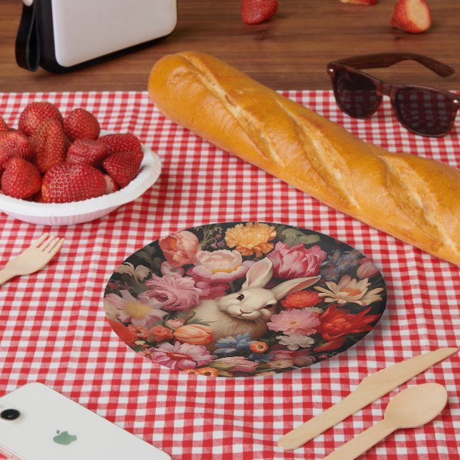 Prato De Papel Sangue de Primavera de coelhinhos de galinha (Piquenique)