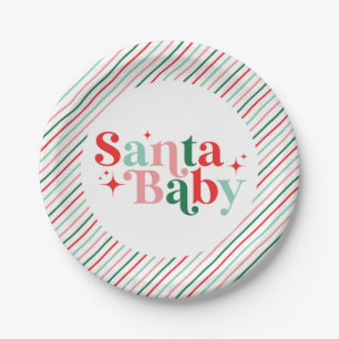 Prato De Papel Santa Baby churrasco de bebê