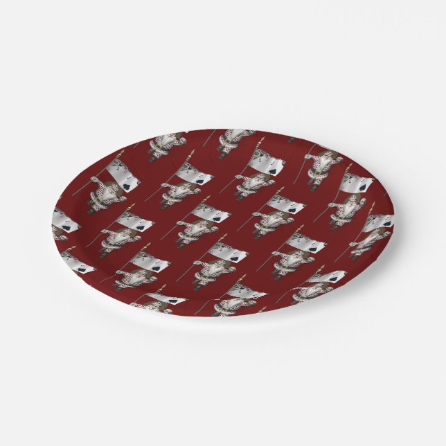 Prato De Papel Santa Claus ama Jogando Poker (Inclinado)