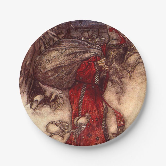 Prato De Papel Santa Claus Arthur Rackham (Frente)