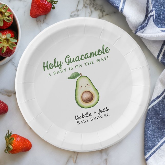 Prato De Papel Santa Guacamole - Chá de fraldas Engraçado (Criador carregado)