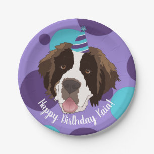 Prato De Papel Santo Bernard Birthday