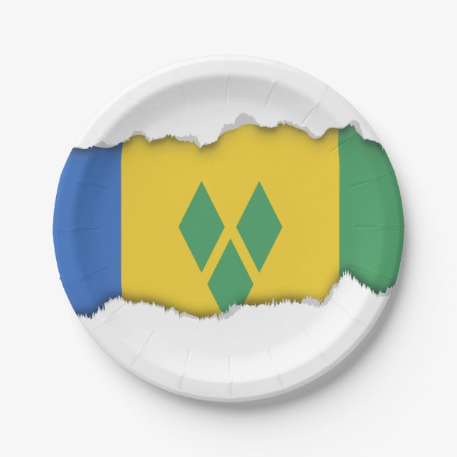 Prato De Papel Santo Vincent Flag (Frente)