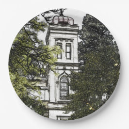 Prato De Papel Santuário entre as árvores