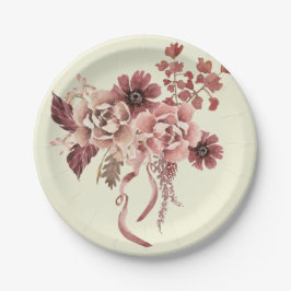 Prato De Papel Santuário Russo de Autumn Blooms Watercolor