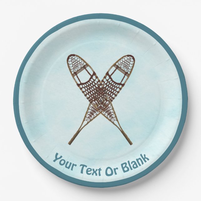 Prato De Papel Sapatos De Neve Na Neve (Frente)