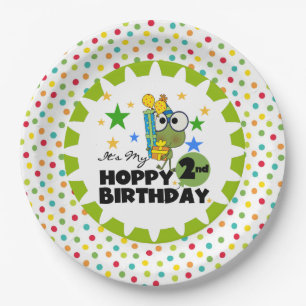 Prato De Papel Sapo - Placas de papel do segundo aniversário óp