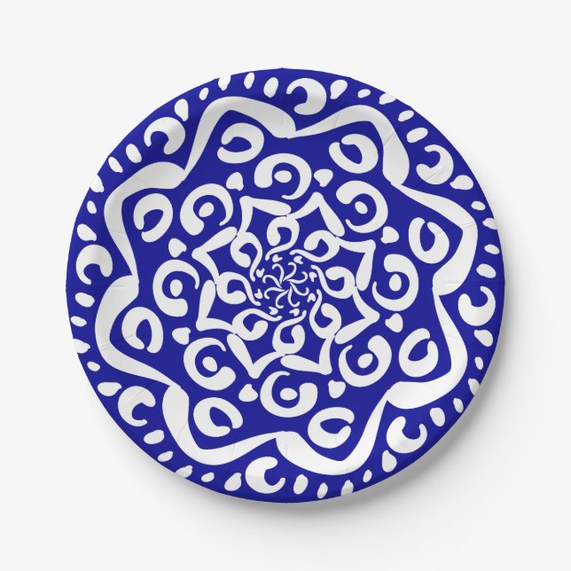 Prato De Papel Sapphire Mandala (Frente)