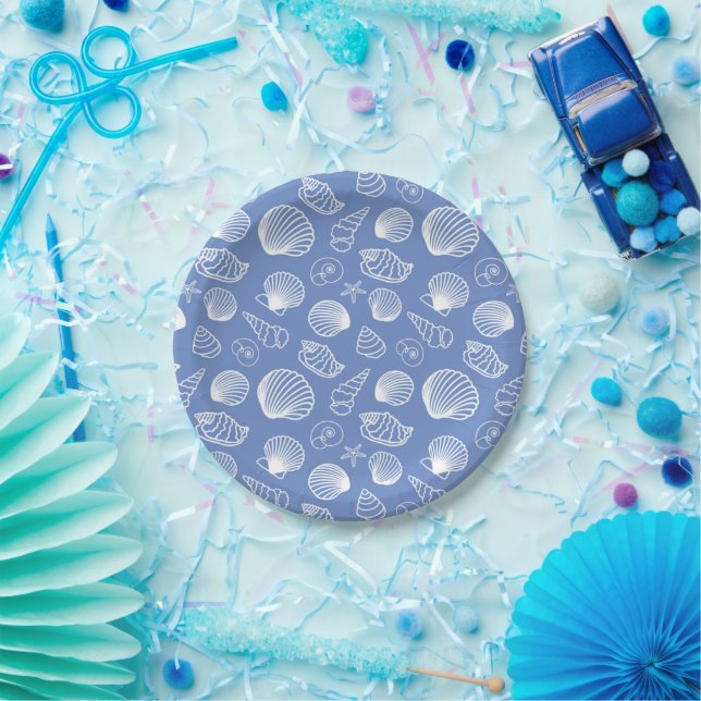 Prato De Papel Sassy Seashell Pattern (Festa)
