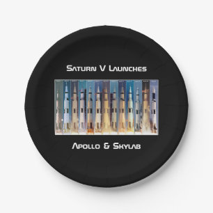 Prato De Papel Saturn V Moon Rocket Launts (Lâmpada Saturno V)
