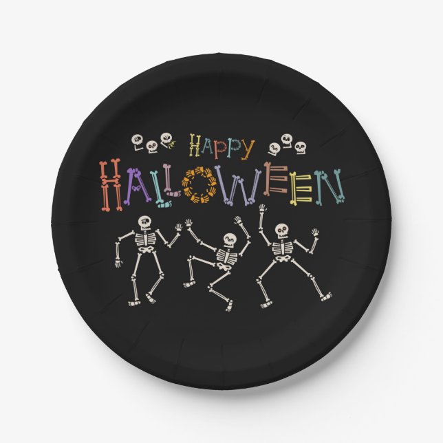Prato De Papel Saudações de Halloween (Frente)