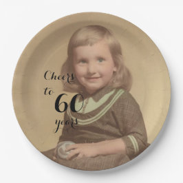 Prato De Papel Saúde para 60 anos! Placas de papel fotográfico