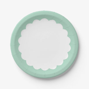 Prato De Papel Scallop da hortelã - Personalizable
