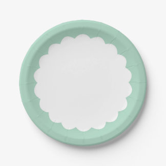 Prato De Papel Scallop da hortelã - Personalizable