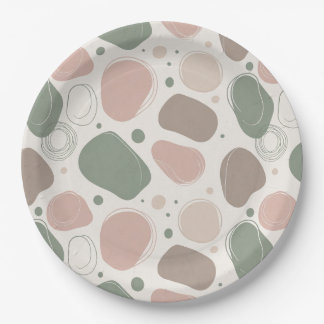 Prato De Papel Scandinavian Abstract Design Paper Plate
