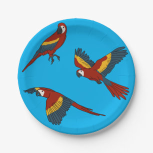 Prato De Papel Scarlet Macaw