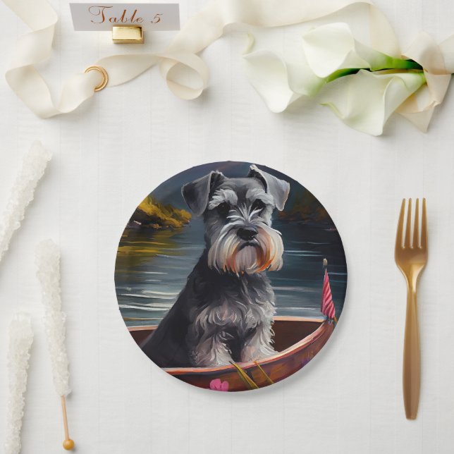 Prato De Papel Schnauzer em um remo: Uma aventura cênica (Casamento)