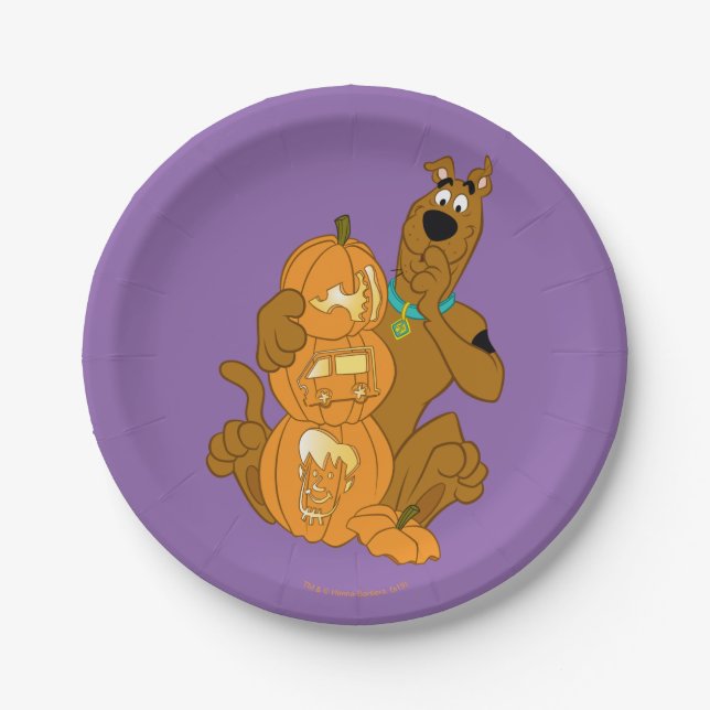 Prato De Papel Scooby-Doo | Halloween Jack-O-Lanterna (Frente)