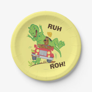 Prato De Papel Scooby-Doo T-Rex Attack
