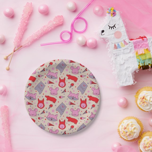 Prato De Papel Scoops & Snoots paper party plate (Festa)
