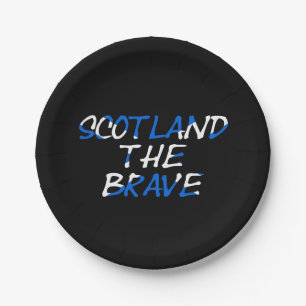 Prato De Papel Scotland The Brave overlay sobre Scottish Flag ppc