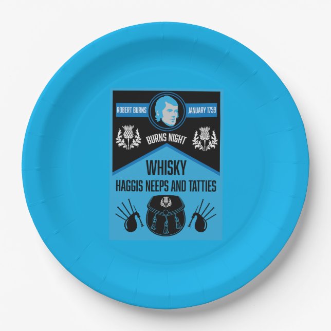 Prato De Papel Scottish Burns Night Super (Frente)