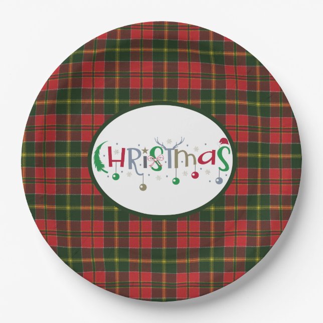 Prato De Papel Scottish Clan Tartan MacDonald Kingsburgh Christma (Frente)