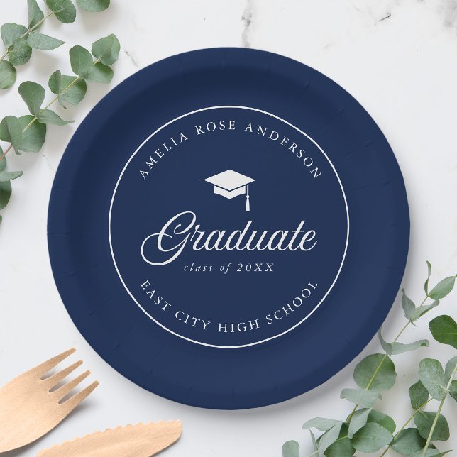 Prato De Papel Script de Diploma Editable Cor Graduado (Criador carregado)