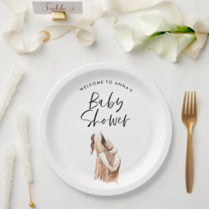 Prato De Papel script simples de ilustração de aquarela do chá de